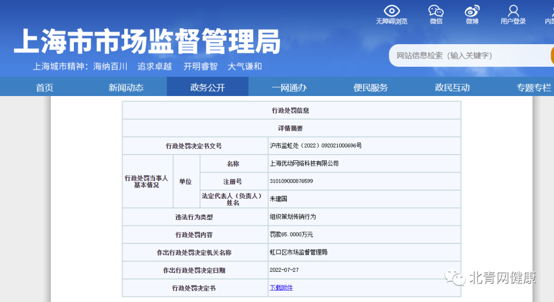今日爆团（播货联盟）运营方上海优动公司因涉嫌传销被罚65万元